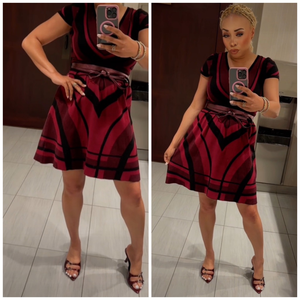 Elegant Black And Red Women's Dress -A09
